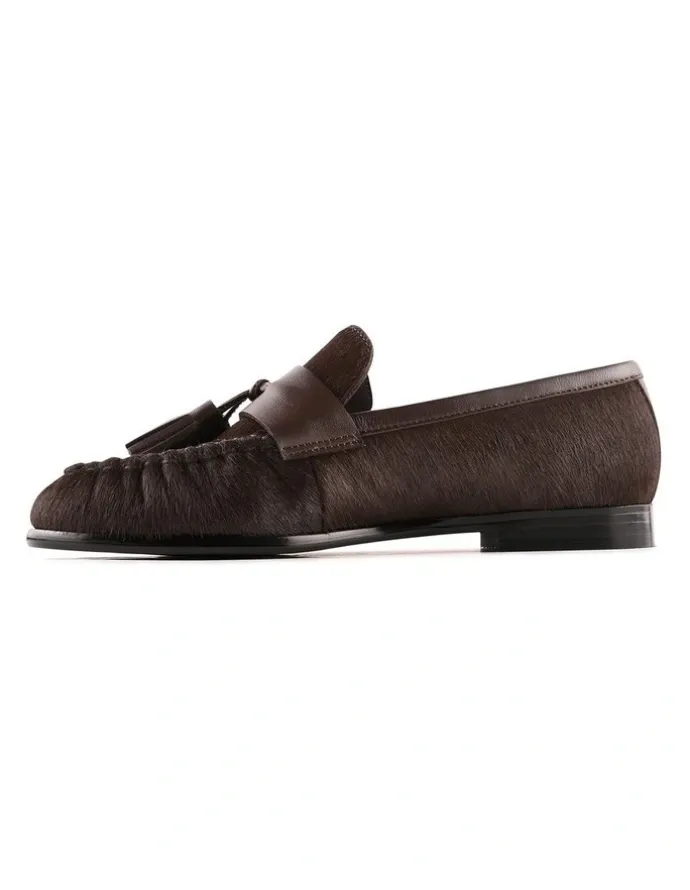 Jo Mercer Myra Loafers in Chocolate Leather