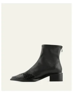 Jo Mercer Oracle Flat Ankle Boots in Black Multi