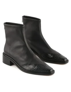 Jo Mercer Oracle Flat Ankle Boots in Black Multi