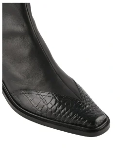 Jo Mercer Oracle Flat Ankle Boots in Black Multi