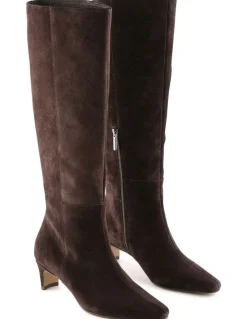 Jo Mercer Sophie Knee Boots in Bitter Choc Suede