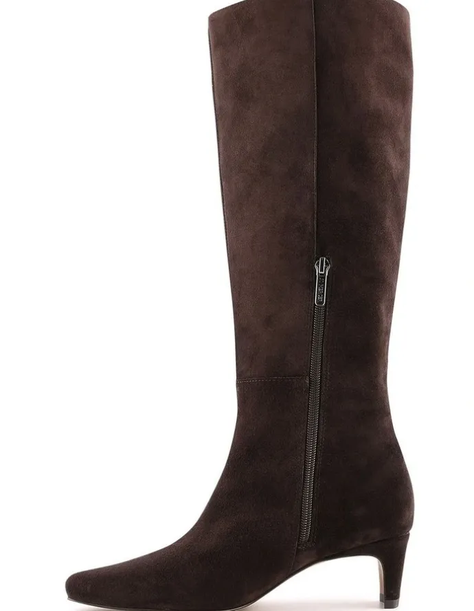 Jo Mercer Sophie Knee Boots in Bitter Choc Suede