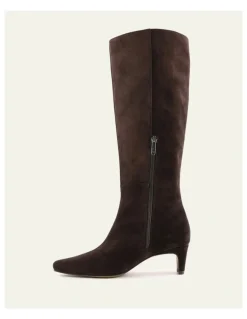 Jo Mercer Sophie Knee Boots in Bitter Choc Suede