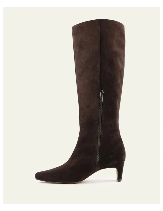 Jo Mercer Sophie Knee Boots in Bitter Choc Suede