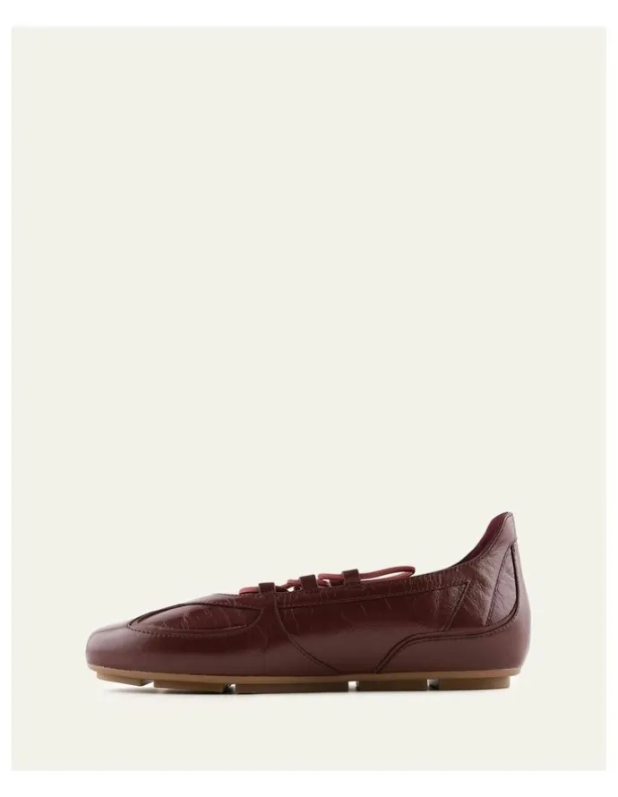 Jo Mercer Umber Leather Sneakers in Mulberry