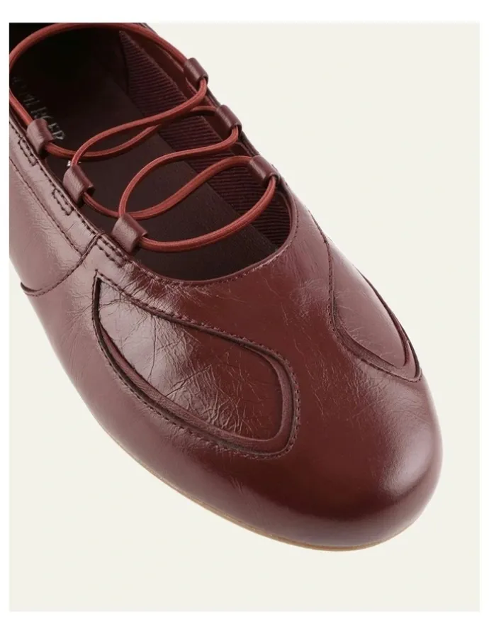 Jo Mercer Umber Leather Sneakers in Mulberry
