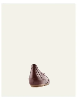 Jo Mercer Umber Leather Sneakers in Mulberry