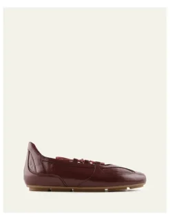 Jo Mercer Umber Leather Sneakers in Mulberry