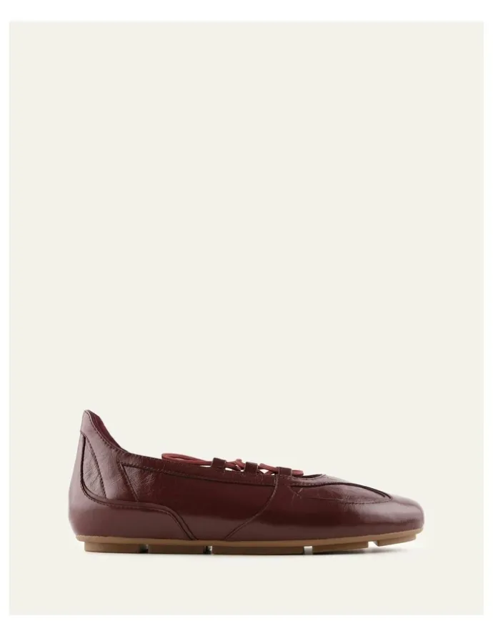 Jo Mercer Umber Leather Sneakers in Mulberry