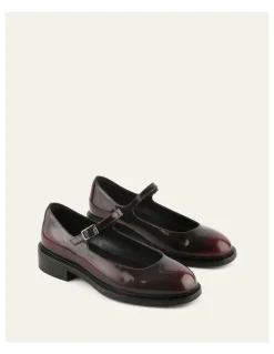 Jo Mercer Wilde Casual Flats in Burgundy Leather
