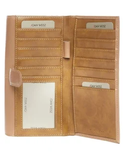 Joan Weisz Dakota Flap Over Wallet in Taupe