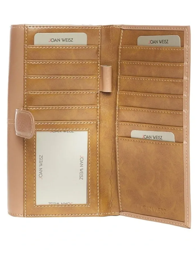 Joan Weisz Dakota Flap Over Wallet in Taupe