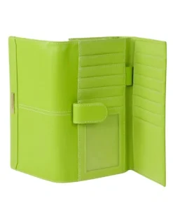 Joan Weisz Dakota Large Wallet in Lime
