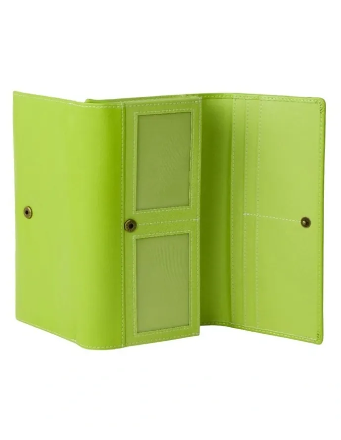 Joan Weisz Dakota Large Wallet in Lime