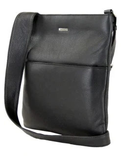 Joan Weisz Front Zip Pocket Sling Bag Large in Black