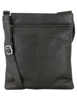 Joan Weisz Front Zip Pocket Sling Bag Large in Black