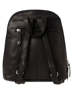 Joan Weisz Leather Front Zip Backpack 3990 in Black