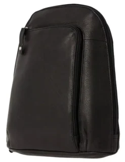 Joan Weisz Leather Front Zip Backpack 3990 in Black