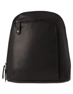 Joan Weisz Leather Front Zip Backpack 3990 in Black
