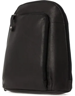 Joan Weisz Leather Front Zip Backpack 3990 in Black