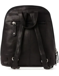 Joan Weisz Leather Front Zip Backpack 3990 in Black
