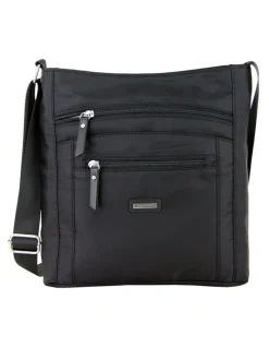 Joan Weisz Nylon Sling Handbag in Black