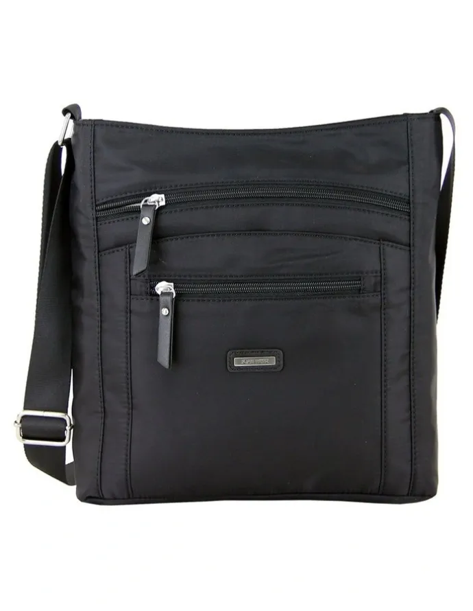 Joan Weisz Nylon Sling Handbag in Black