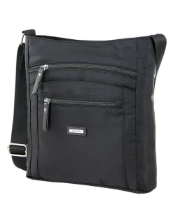 Joan Weisz Nylon Sling Handbag in Black