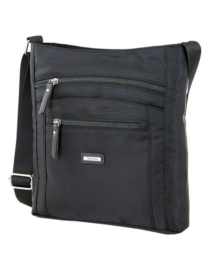 Joan Weisz Nylon Sling Handbag in Black