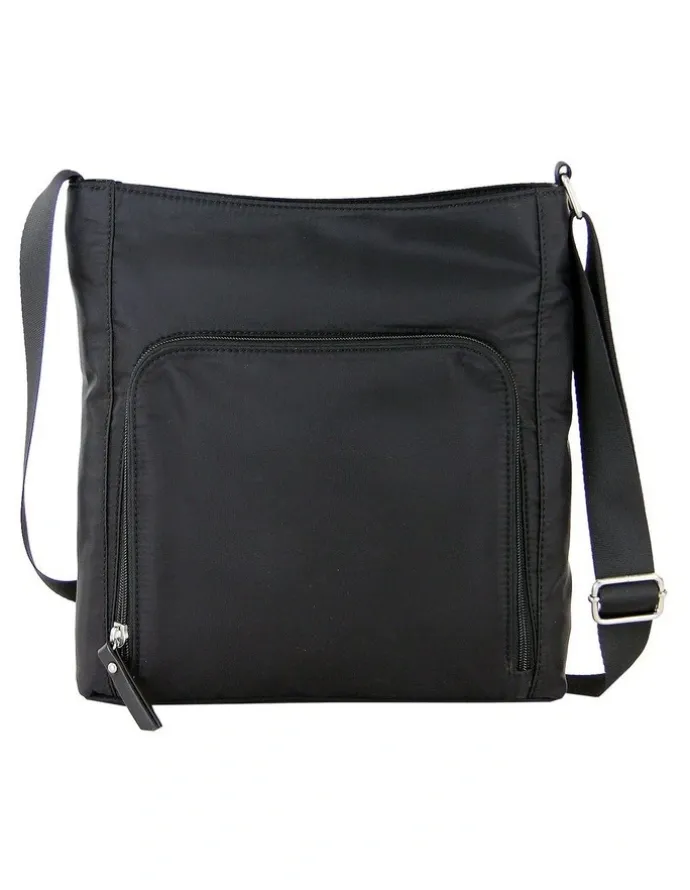 Joan Weisz Nylon Sling Handbag in Black