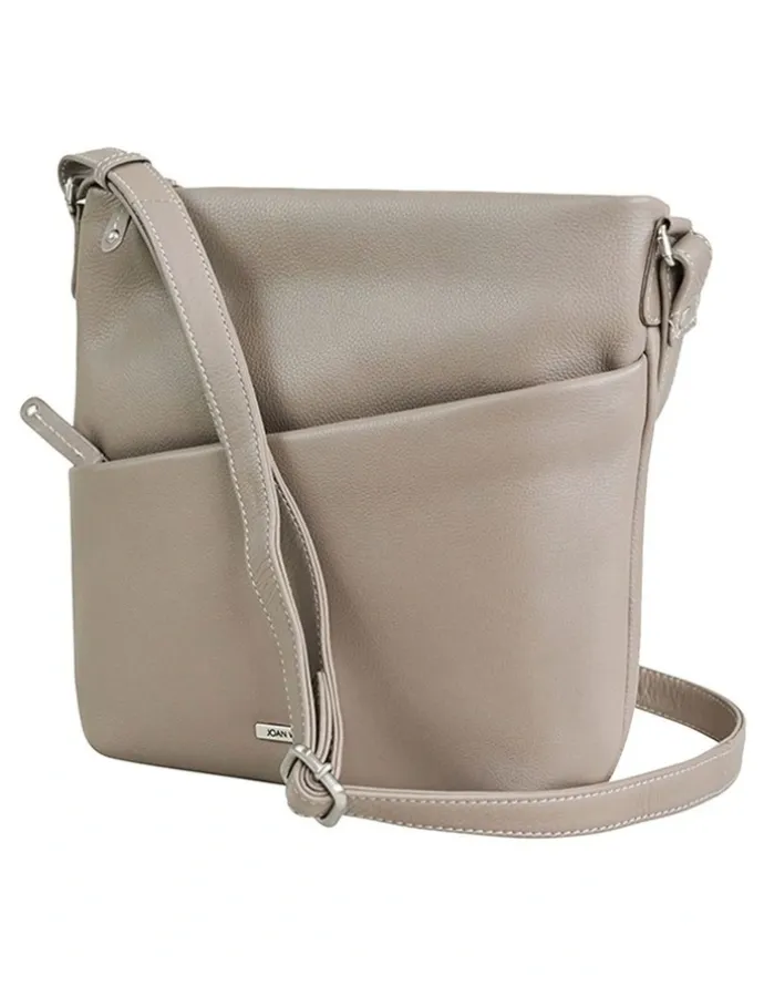 Joan Weisz Swerve Crossbody Bag in Taupe