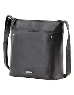 Joan Weisz Zip Top Crossbody Bag in Nomad Black