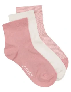 Jockey Comfort Classics Anklet Socks 3 Pack in Multi