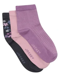 Jockey Pattern Anklet Socks 3 Pack in Multi