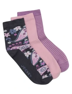 Jockey Pattern Anklet Socks 3 Pack in Multi