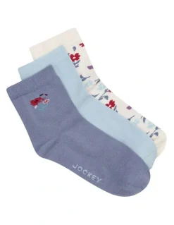 Jockey Pattern Anklet Socks 3 Pack in Multi