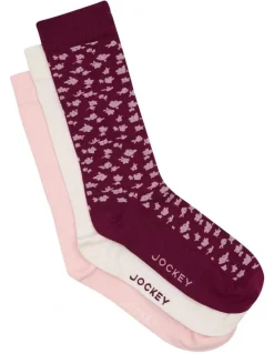 Jockey Pattern Crew Socks 3 Pack in Multi