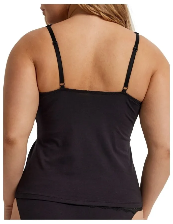 Kayser Cotton & Lace Cami in Black