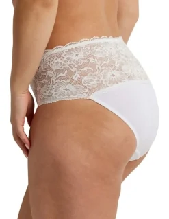 Kayser Cotton & Lace Full Brief in White