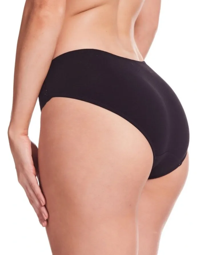 Kayser Lace Stretch Cotton Hicut Brief in Black