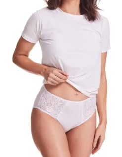 Kayser Lace Stretch Cotton Full Brief in White