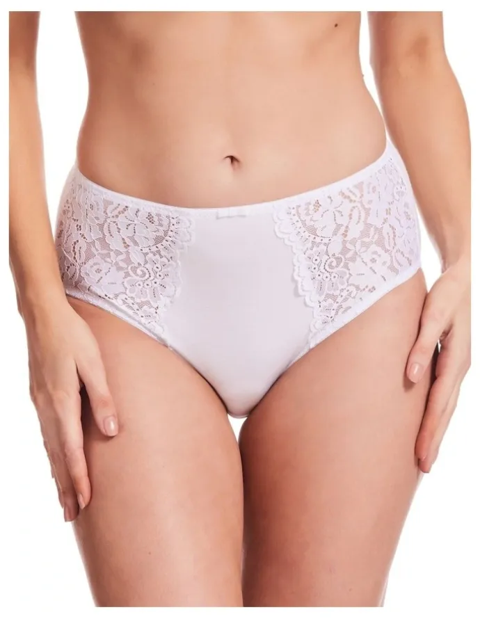 Kayser Lace Stretch Cotton Full Brief in White