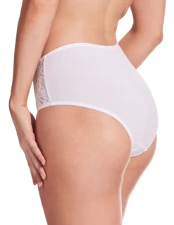 Kayser Lace Stretch Cotton Full Brief in White