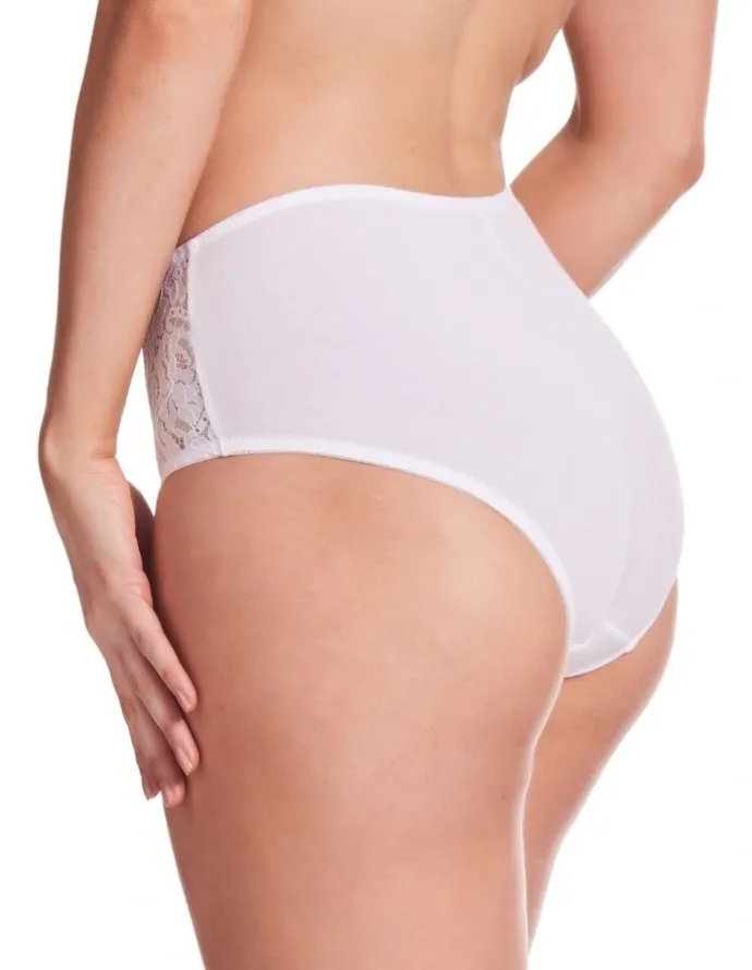Kayser Lace Stretch Cotton Full Brief in White