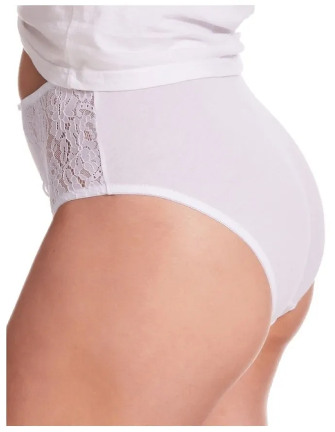 Kayser Lace Stretch Cotton Full Brief in White