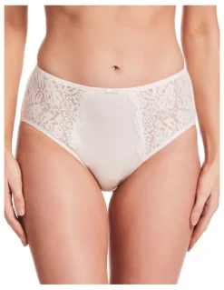 Kayser Lace Stretch Cotton Full Brief in Ivory