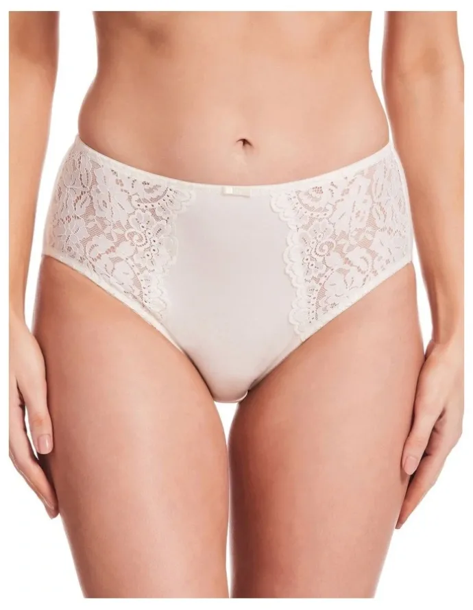 Kayser Lace Stretch Cotton Full Brief in Ivory