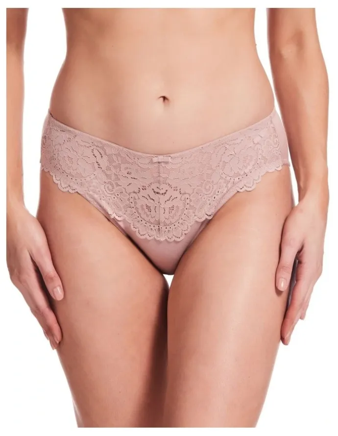 Kayser Lace Stretch Cotton Hicut Brief in Blush