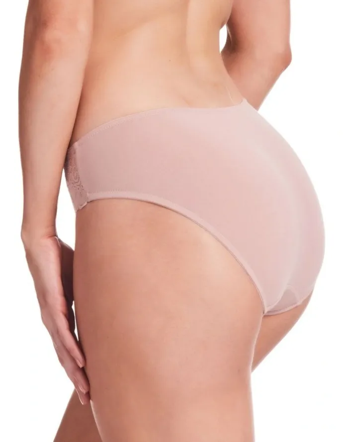 Kayser Lace Stretch Cotton Hicut Brief in Blush
