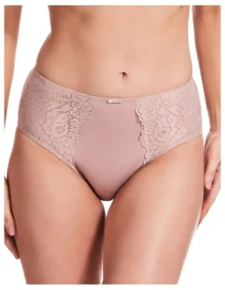 Kayser Lace Stretch Cotton Full Brief in Blush